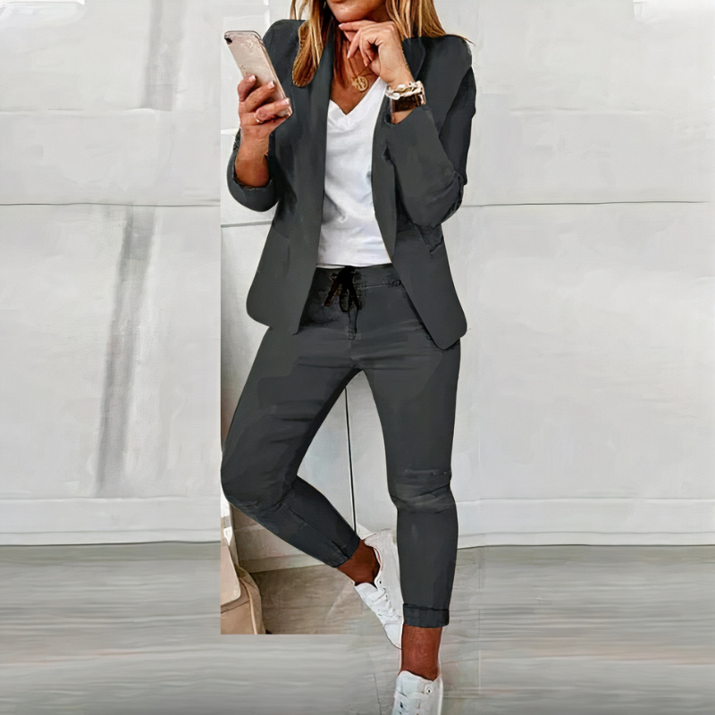 Damen lässiges Blazer- und Hosen-Set für stilvolle und vielseitige Outfits im Alltag oder zu besonderen Anlässen.