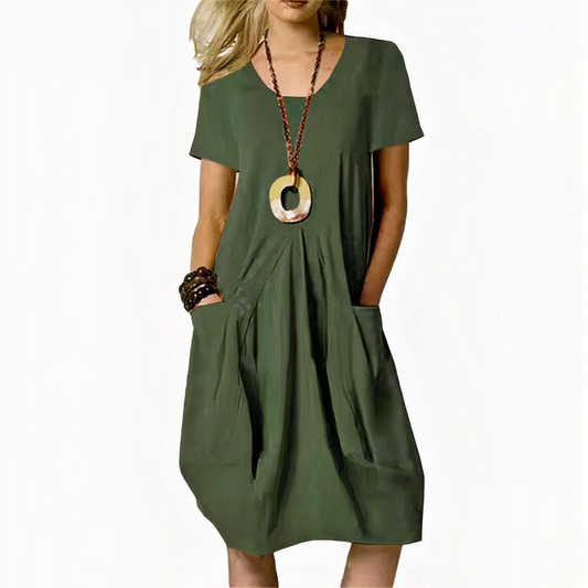 Damen lässiges Kleid mit Taschen für bequeme und stilvolle Alltagsoutfits