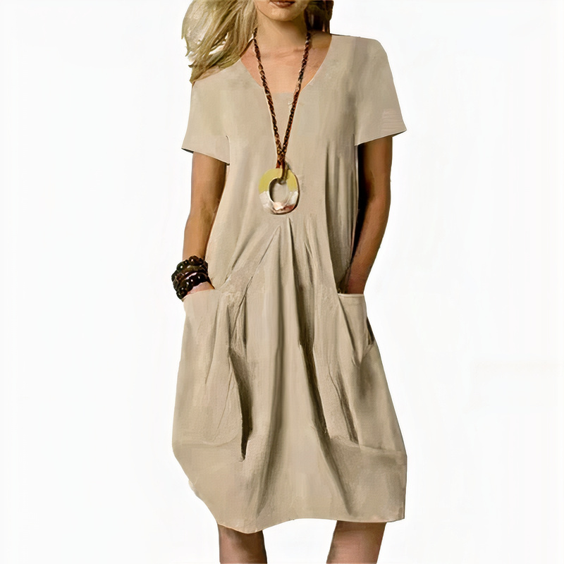 Damen lässiges Kleid mit Taschen für bequeme und stilvolle Alltagsoutfits