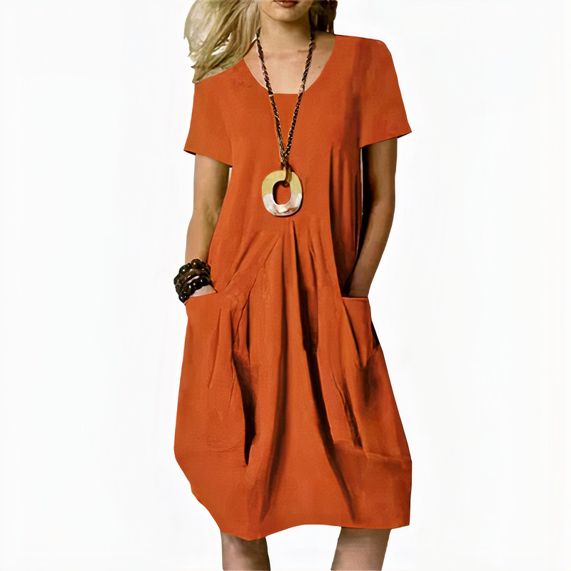 Damen lässiges Kleid mit Taschen für bequeme und stilvolle Alltagsoutfits