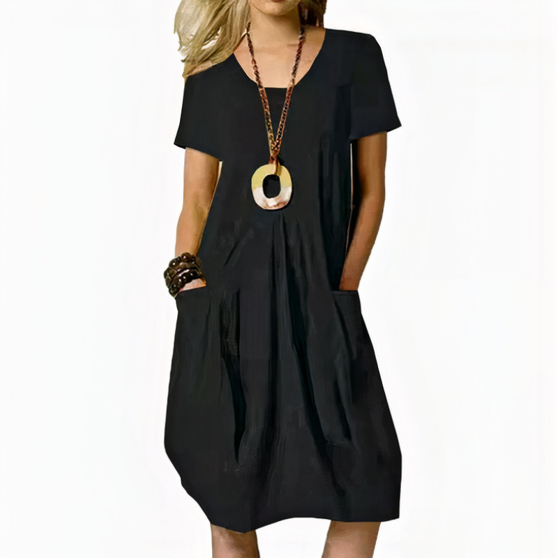 Damen lässiges Kleid mit Taschen für bequeme und stilvolle Alltagsoutfits