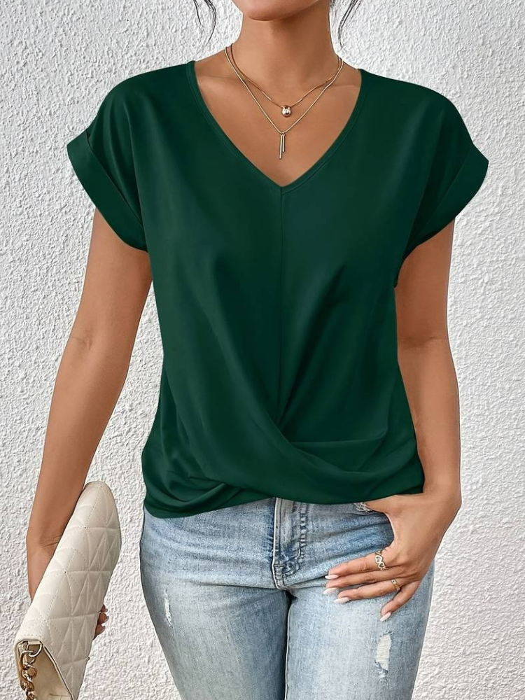 Damen lässiges kurzärmliges Sommeroberteil für einen frischen Sommerlook










