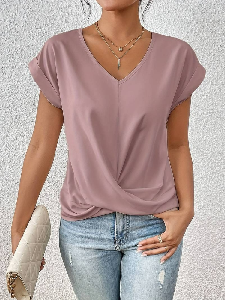 Damen lässiges kurzärmliges Sommeroberteil für einen frischen Sommerlook









