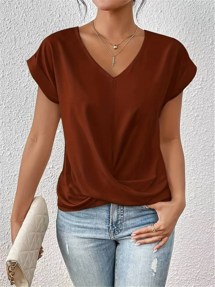 Damen lässiges kurzärmliges Sommeroberteil für einen frischen Sommerlook









