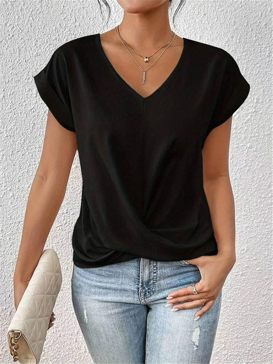 Damen lässiges kurzärmliges Sommeroberteil für einen frischen Sommerlook









