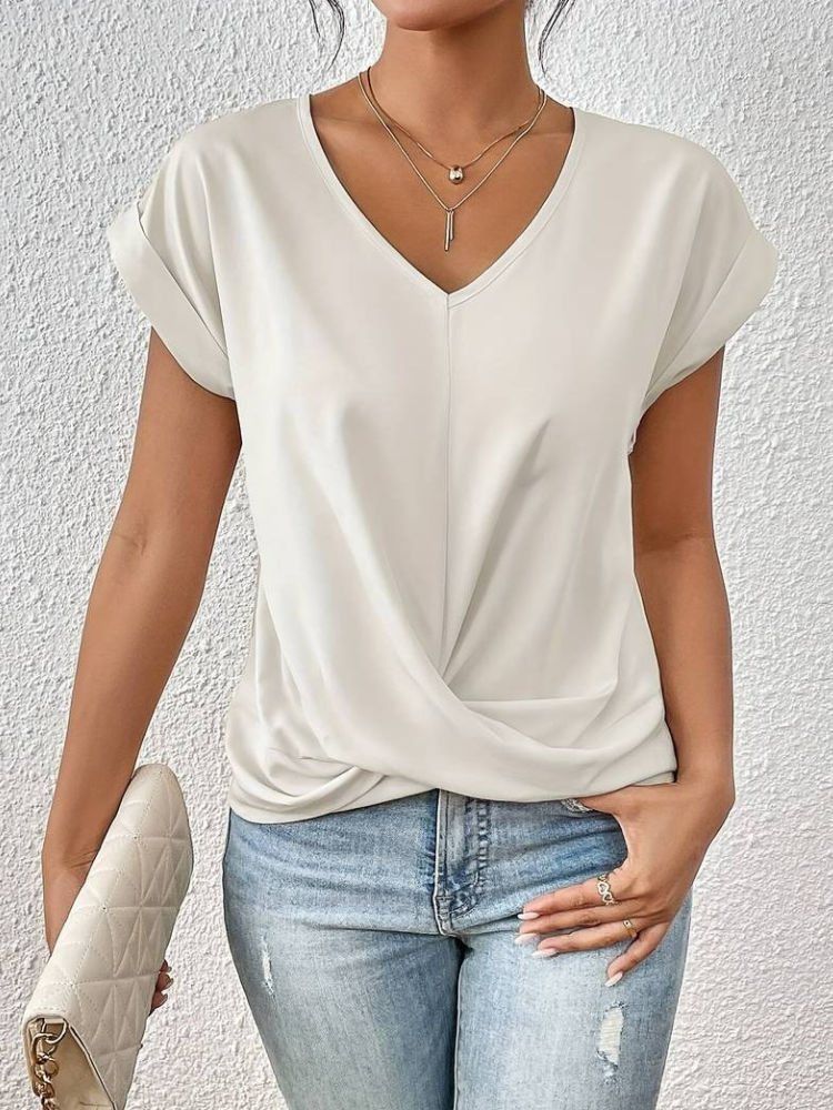 Damen lässiges kurzärmliges Sommeroberteil für einen frischen Sommerlook









