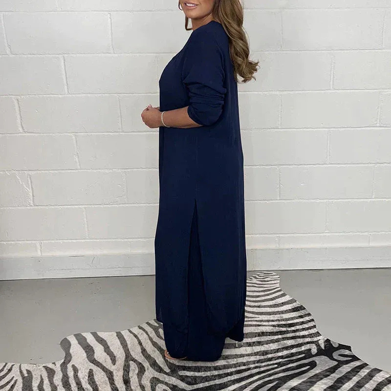 Damen lässiges Top-und-Hosen-Set in zeitlosem Design für Alltag und Freizeit