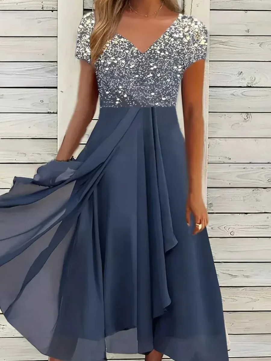 Damen lässiges Vintage-Blumenkleid mit floralem Muster für stilvolle Freizeit-Looks