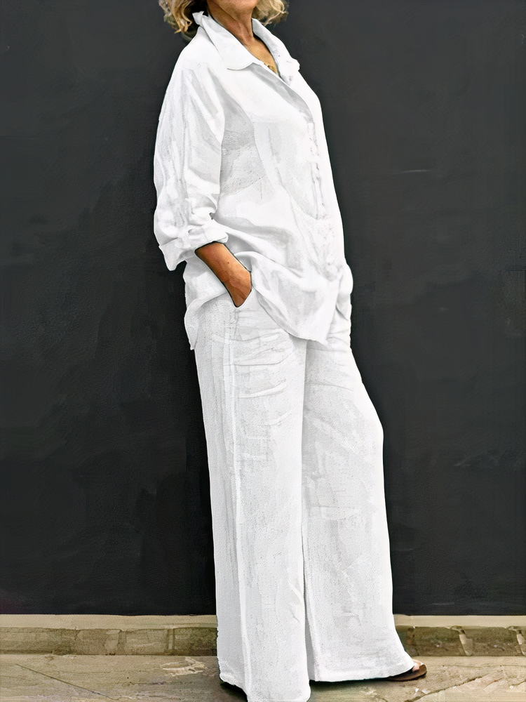 Damen Langarmshirt-und-Hosen-Set in stilvollem, bequemen Design