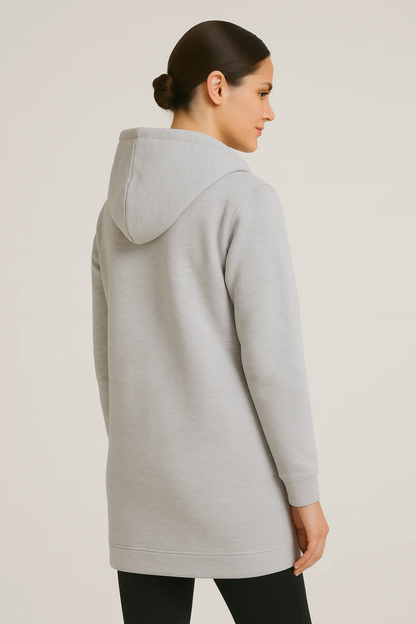 Damen langer warmer Hoodie, ideal für kalte Tage und gemütliche Freizeitmomente