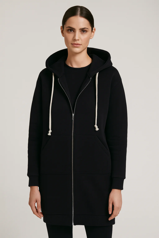 Damen langer warmer Hoodie, ideal für kalte Tage und gemütliche Freizeitmomente