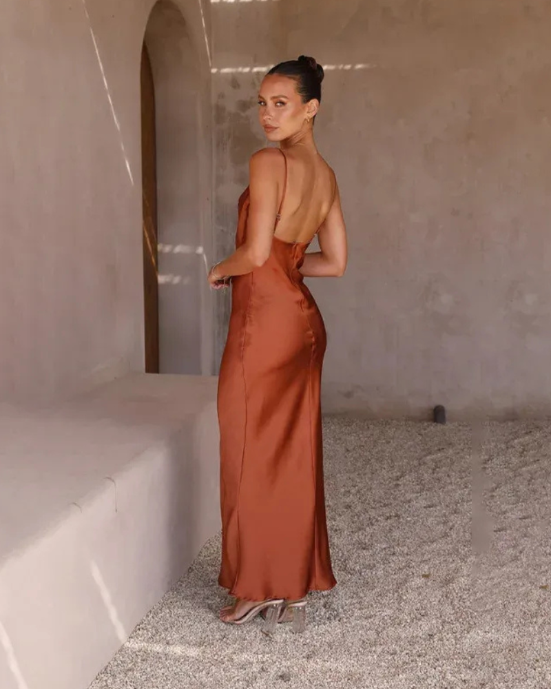  Damen langes elegantes Kleid für Hochzeitsgäste – stilvoll und bequem für feierliche Anlässe.