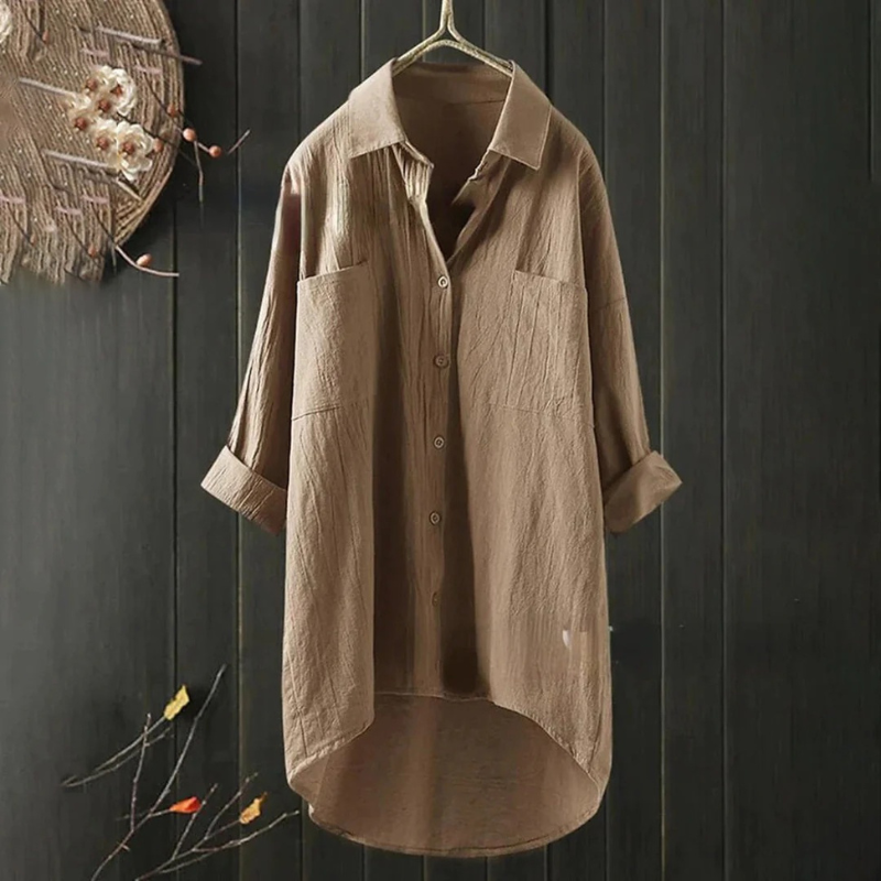 Damen lockeres Hemd mit Knopfleiste für vielseitige und moderne Outfits