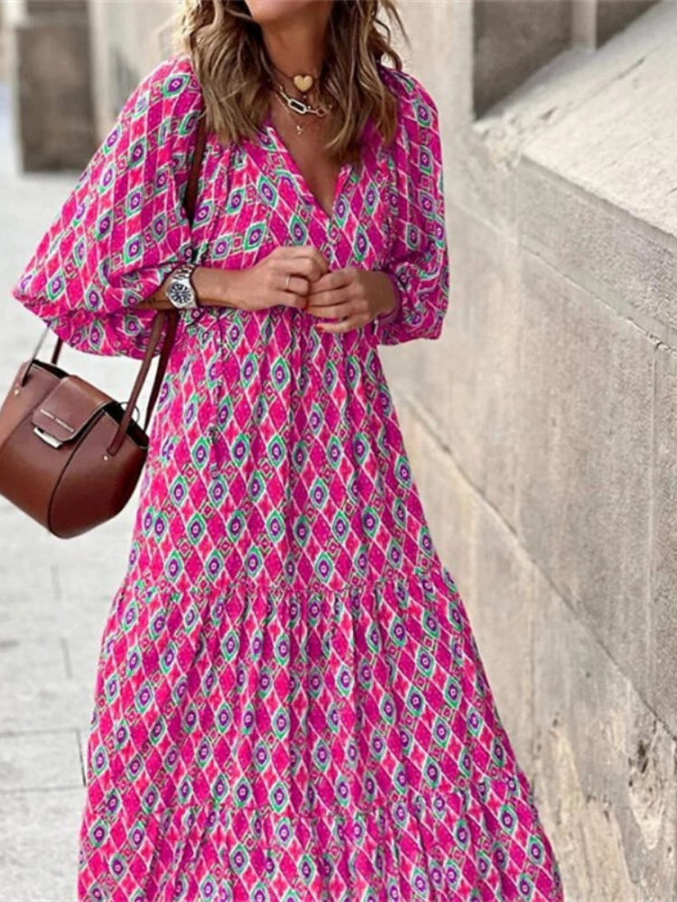 Damen lockeres luftiges Sommerkleid für warme Tage in lässigem, leichten Schnitt.

