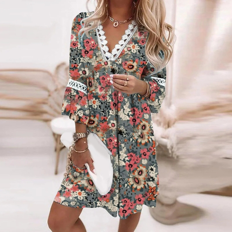 Damen luftiges Boho-Sommerkleid in lockerer Passform für warme Sommertage