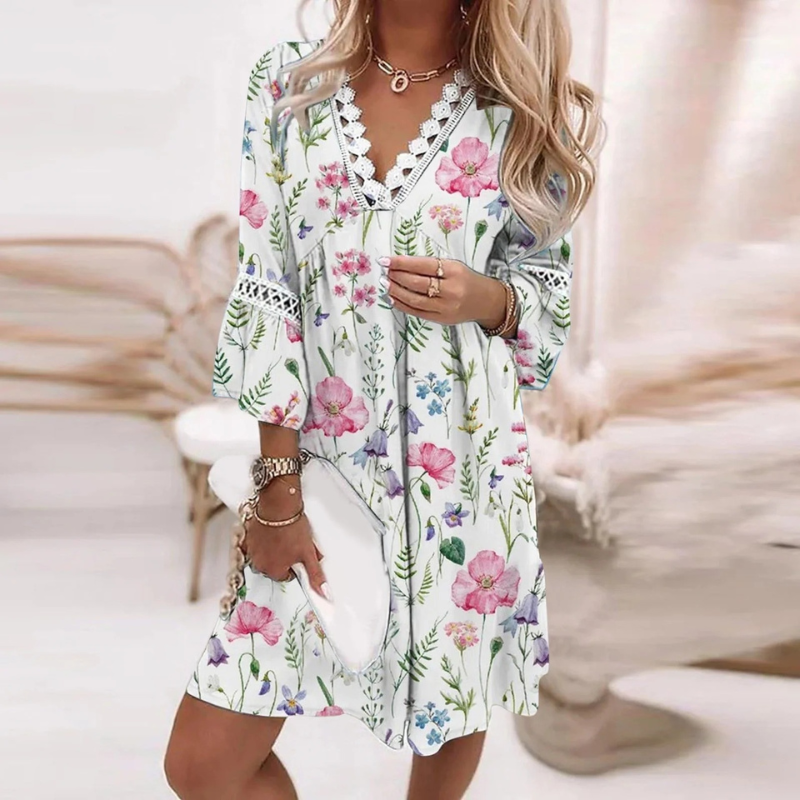 Damen luftiges Boho-Sommerkleid in lockerer Passform für warme Sommertage