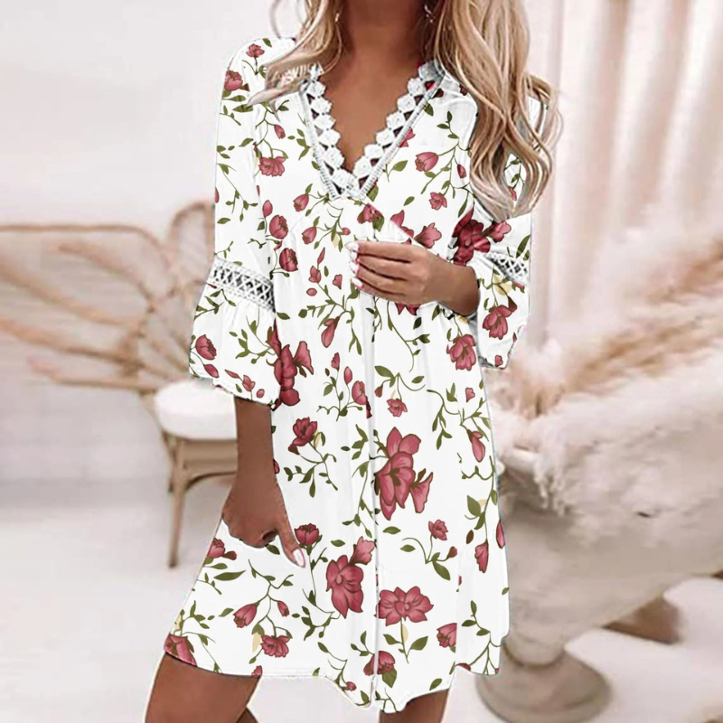 Damen luftiges Boho-Sommerkleid in lockerer Passform für warme Sommertage