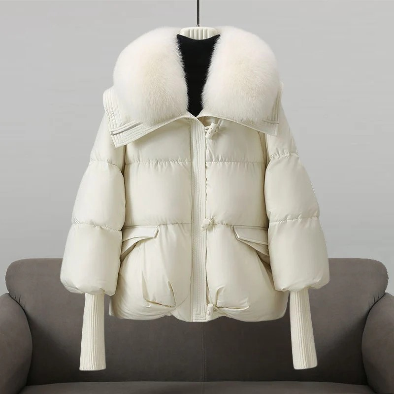 Damen luxuriöse Daunenjacke in elegantem Design für den Winter