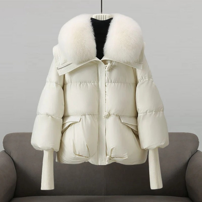Damen luxuriöse Daunenjacke in elegantem Design für den Winter