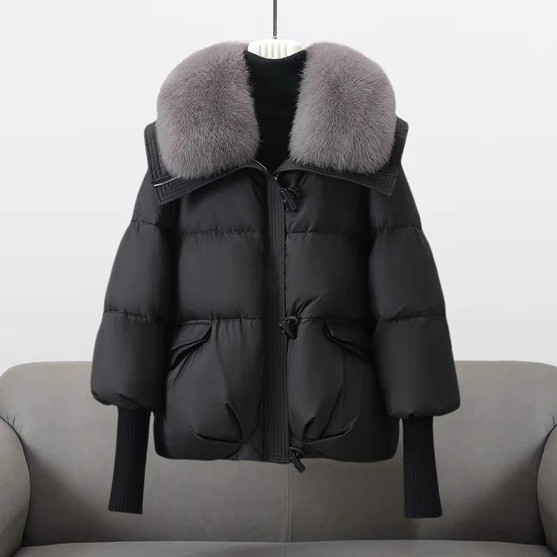 Damen luxuriöse Daunenjacke in elegantem Design für den Winter