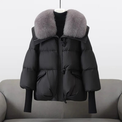 Damen luxuriöse Daunenjacke in elegantem Design für den Winter
