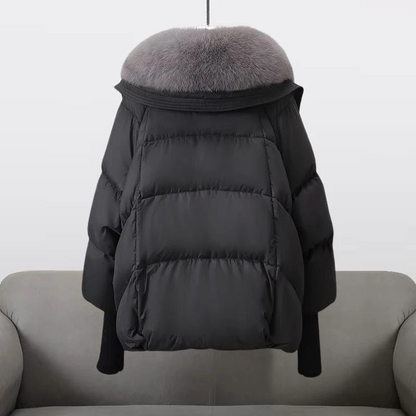 Damen luxuriöse Daunenjacke in elegantem Design für den Winter