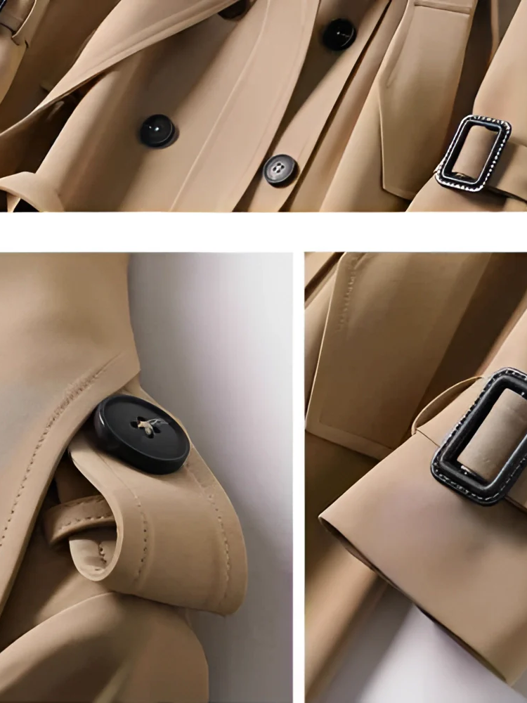 Damen klassischer Trenchcoat in elegantem Herbstdesign