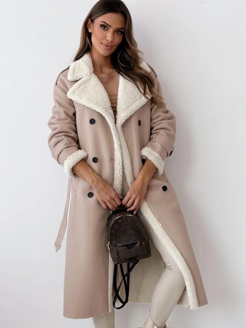 Damen luxuriöser Plüschmantel in elegantem und wärmendem Design