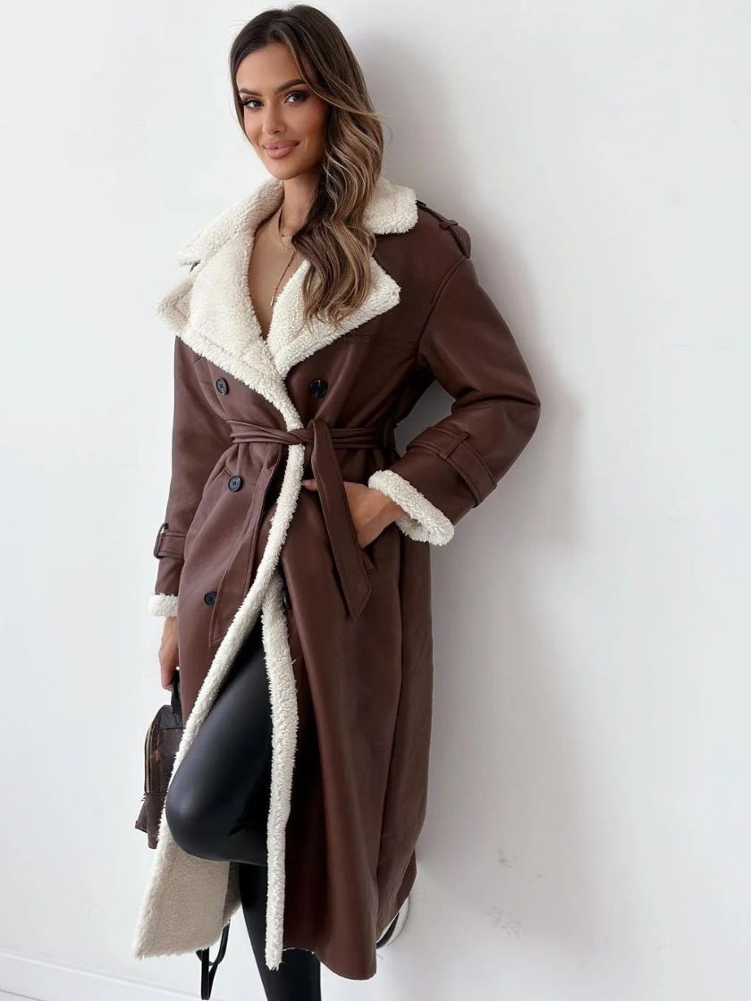 Damen luxuriöser Plüschmantel in elegantem und wärmendem Design