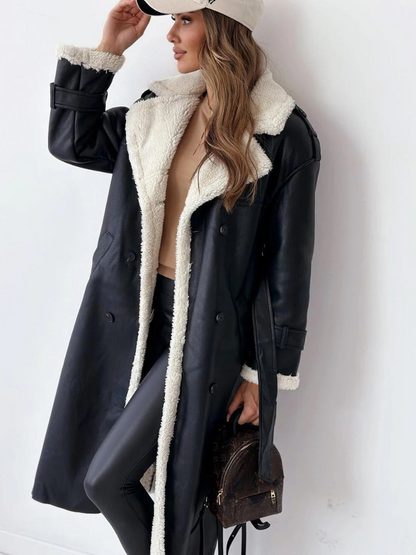 Damen luxuriöser Plüschmantel in elegantem und wärmendem Design