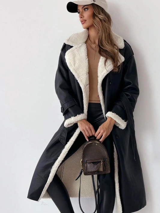 Damen luxuriöser Plüschmantel in elegantem und wärmendem Design