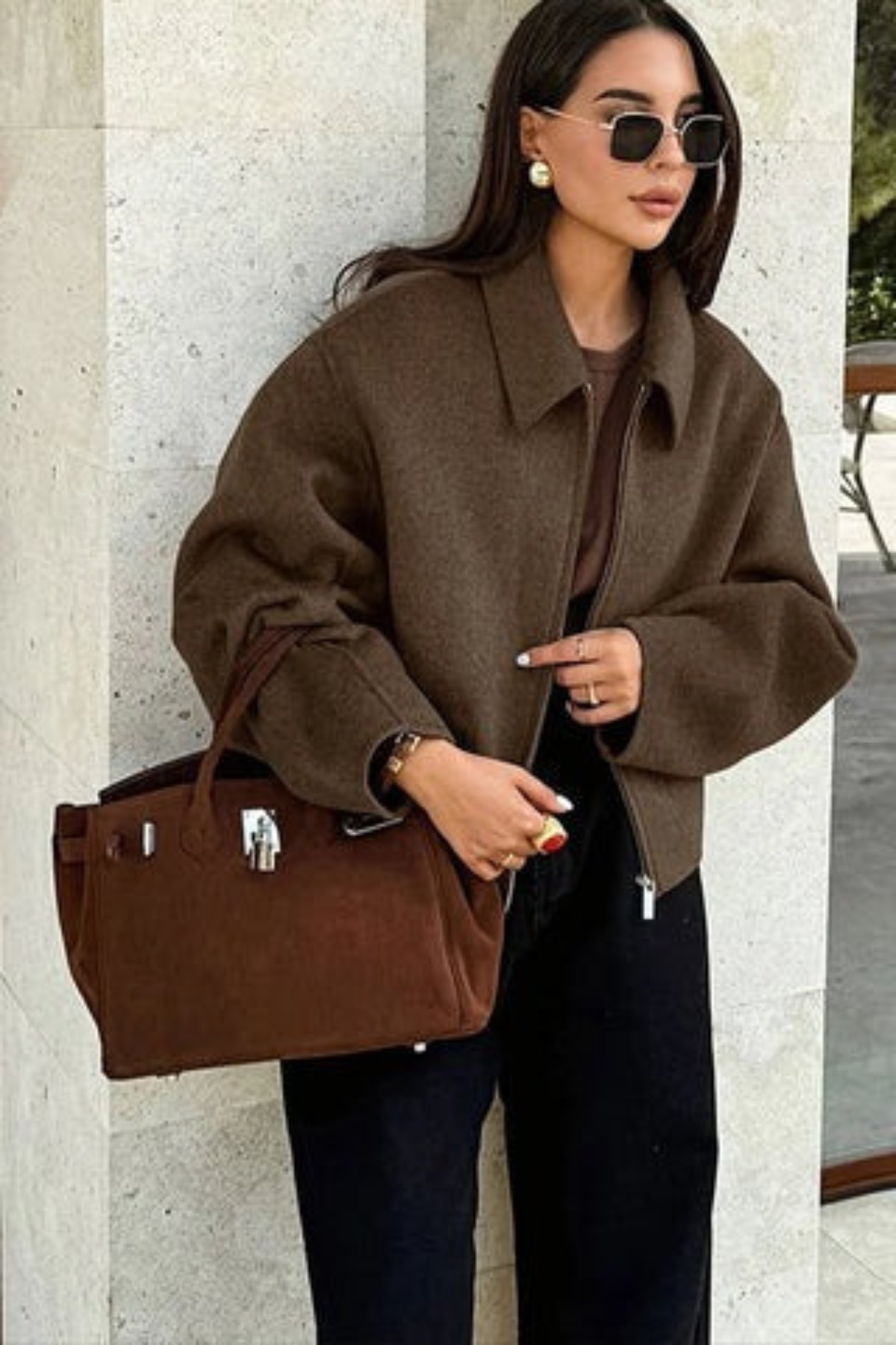 Damen moderne kurze Herbstjacke in stilvollem Design für die Übergangszeit
