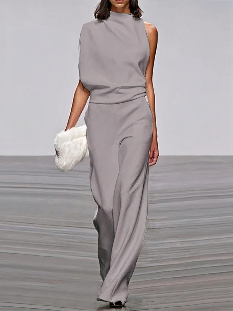 Moderner Damen-Jumpsuit mit weitem Bein und eleganter Silhouette für vielseitige Anlässe