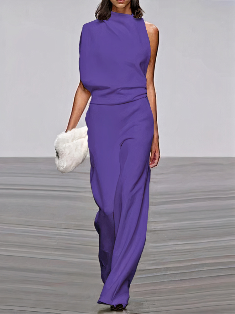 Moderner Damen-Jumpsuit mit weitem Bein und eleganter Silhouette für vielseitige Anlässe