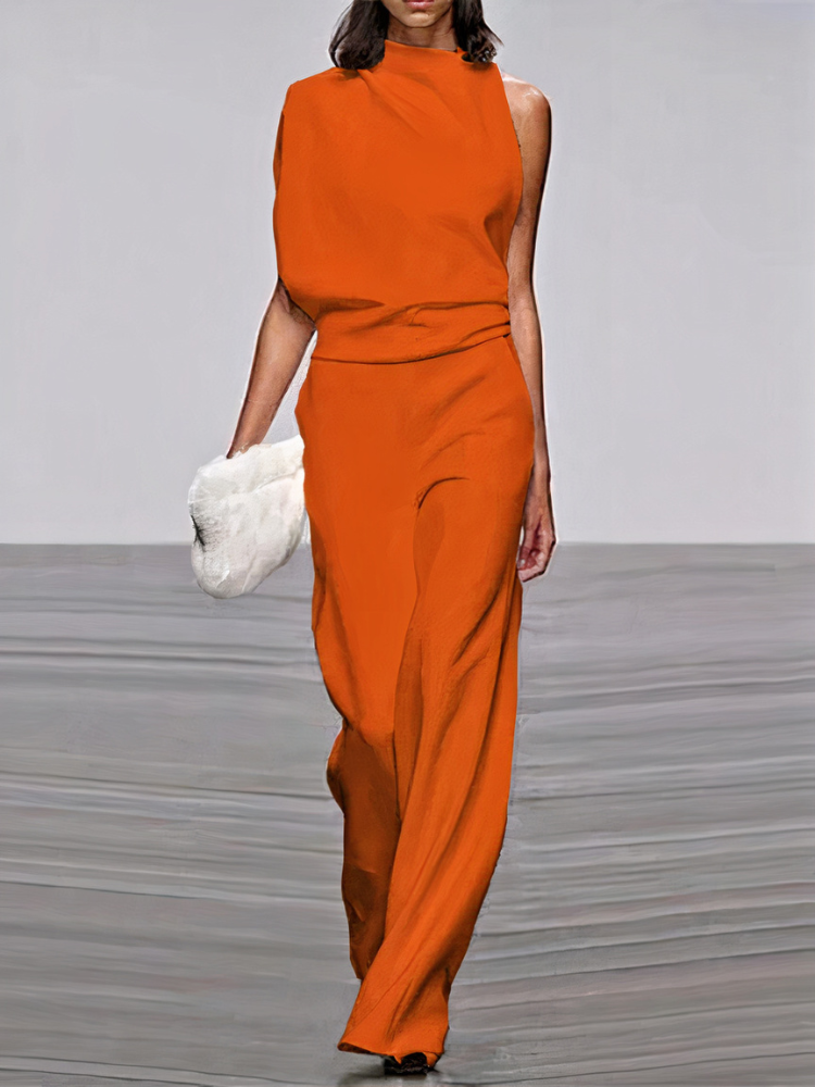 Moderner Damen-Jumpsuit mit weitem Bein und eleganter Silhouette für vielseitige Anlässe