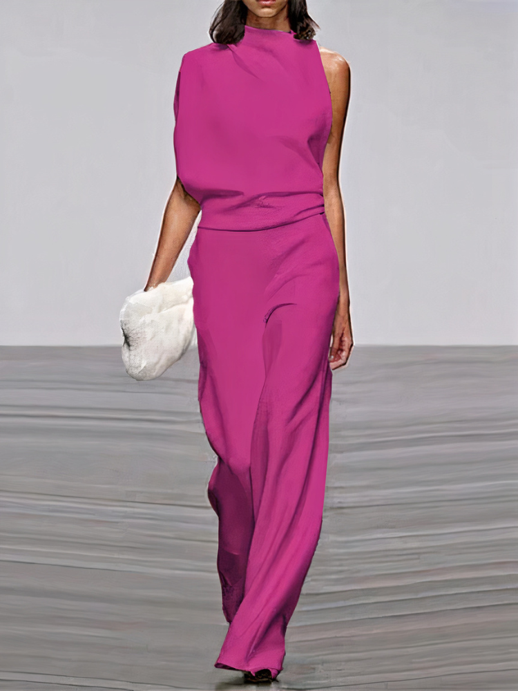 Moderner Damen-Jumpsuit mit weitem Bein und eleganter Silhouette für vielseitige Anlässe