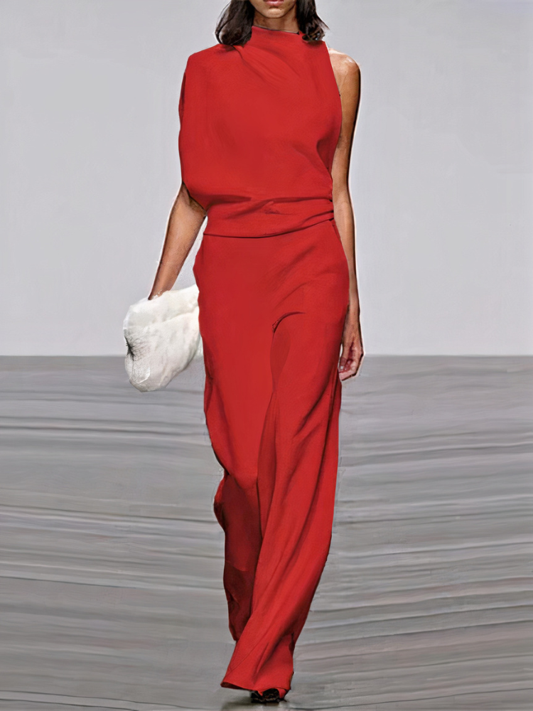 Moderner Damen-Jumpsuit mit weitem Bein und eleganter Silhouette für vielseitige Anlässe