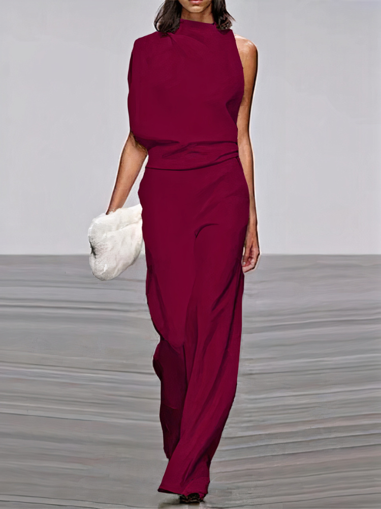 Moderner Damen-Jumpsuit mit weitem Bein und eleganter Silhouette für vielseitige Anlässe