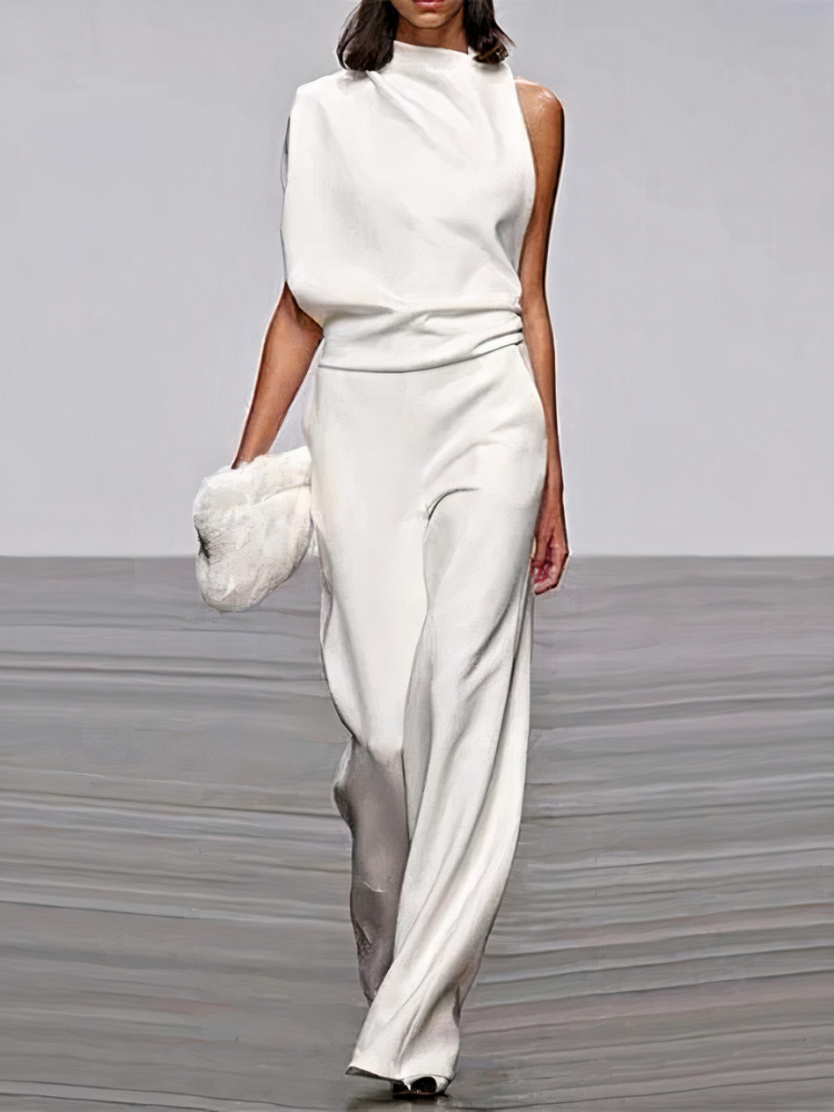 Moderner Damen-Jumpsuit mit weitem Bein und eleganter Silhouette für vielseitige Anlässe