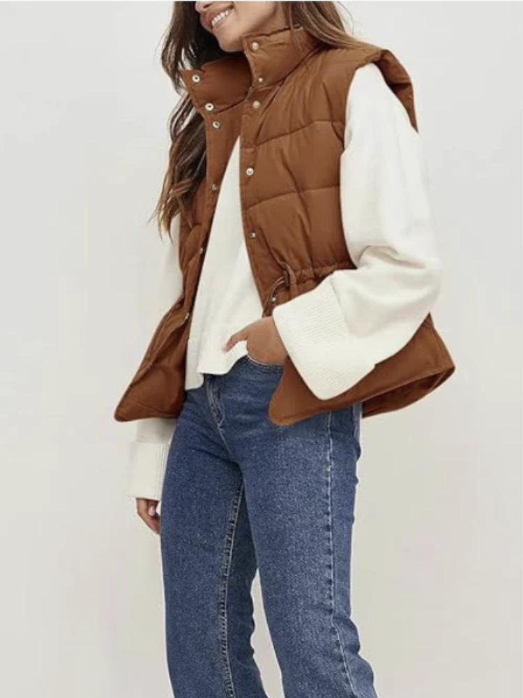 Damen modische ärmellose Weste für vielseitige und stylische Outfits.