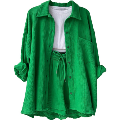 Damen oversized elegantes Lounge-Set in lockerem, stilvollem Design