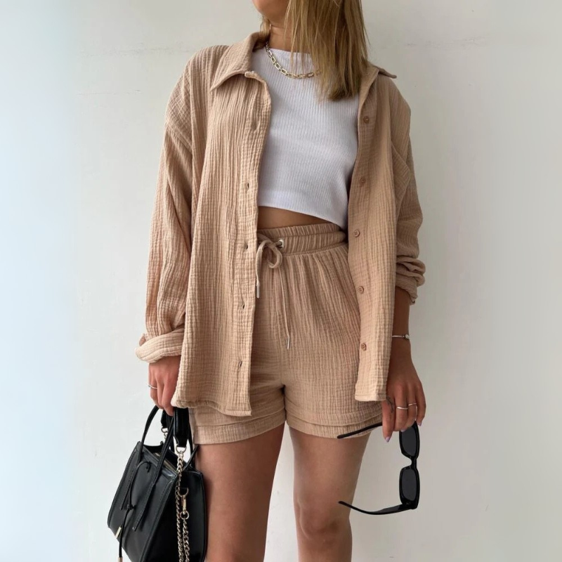Damen oversized elegantes Lounge-Set in lockerem, stilvollem Design