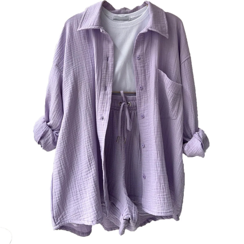 Damen oversized elegantes Lounge-Set in lockerem, stilvollem Design