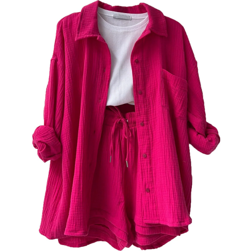 Damen oversized elegantes Lounge-Set in lockerem, stilvollem Design