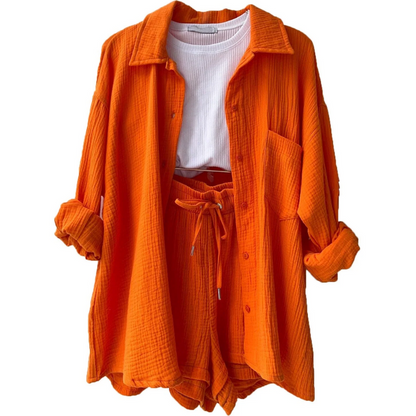 Damen oversized elegantes Lounge-Set in lockerem, stilvollem Design