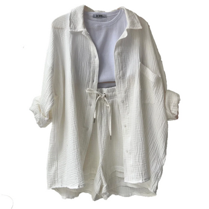 Damen oversized elegantes Lounge-Set in lockerem, stilvollem Design