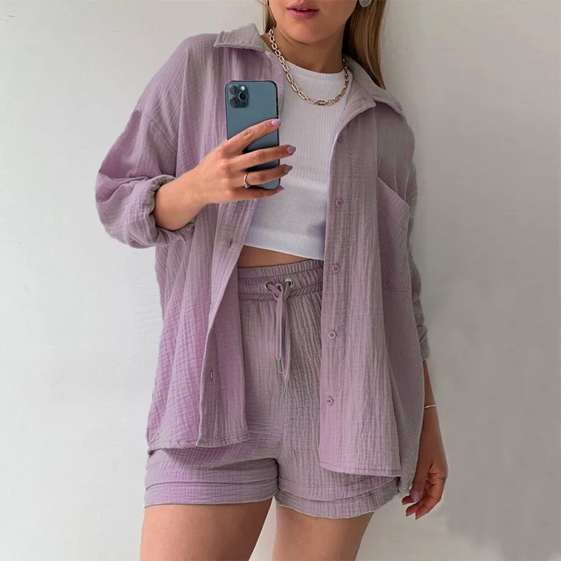 Damen oversized elegantes Lounge-Set in lockerem, stilvollem Design