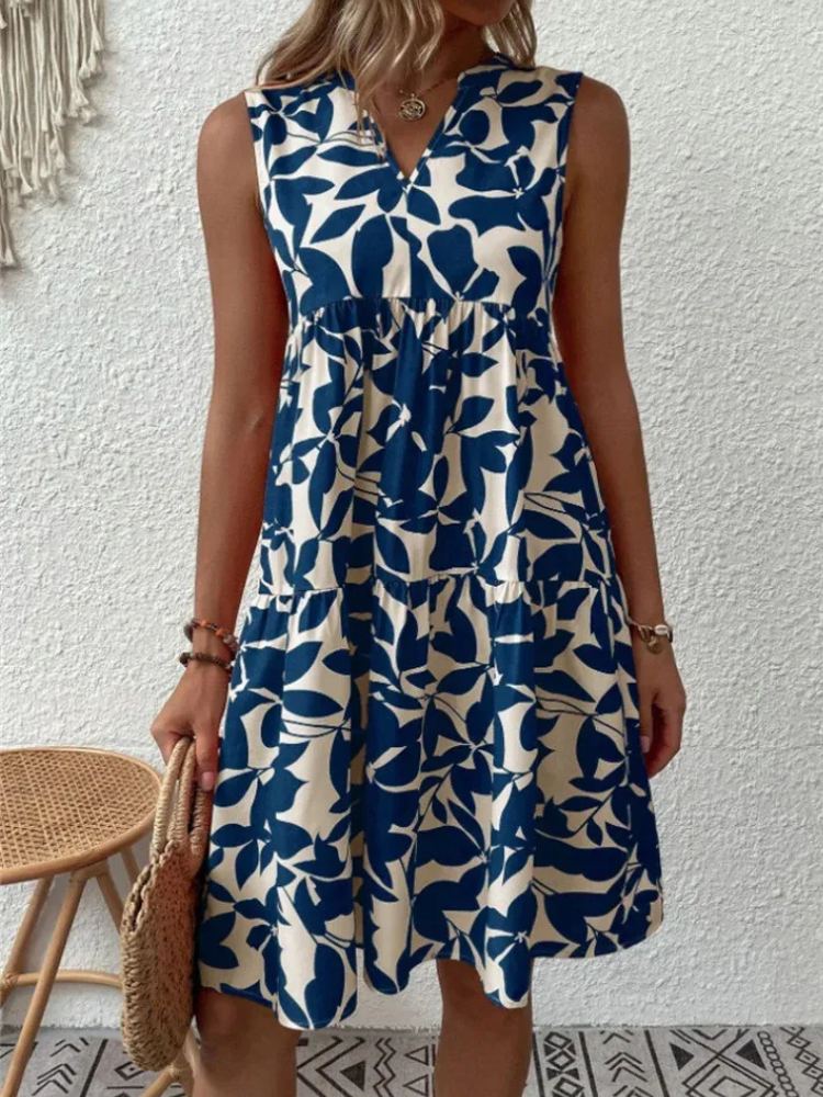 Damen schickes ärmelloses Sommerkleid in frischen Farben für einen femininen Sommerlook









