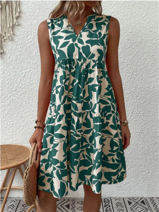 Damen schickes ärmelloses Sommerkleid in frischen Farben für einen femininen Sommerlook









