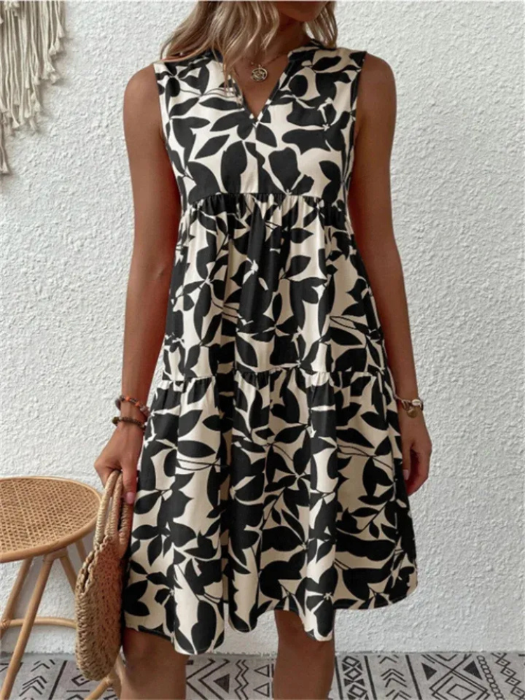 Damen schickes ärmelloses Sommerkleid in frischen Farben für einen femininen Sommerlook









